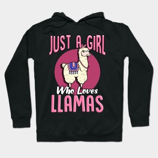 Cute Just A Girl Who Loves Llamas Cute Fluffy Lama Hoodie